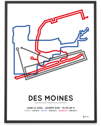 2022 Ironman des moines sportymaps course poster