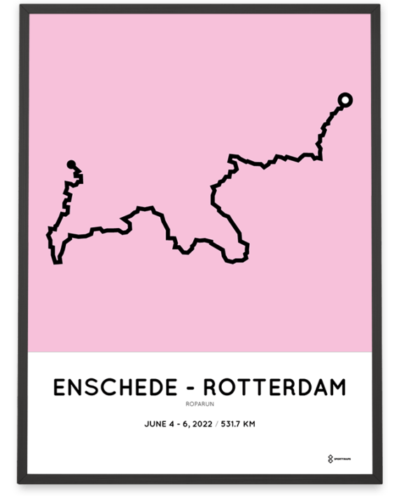 2022 Roparun Route Zuid parcours poster