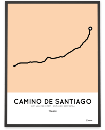 camino de santiago Saint-Jean-Pied-de-Port routemap print