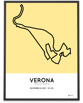 2021 Verona half marathon sportymaps route print