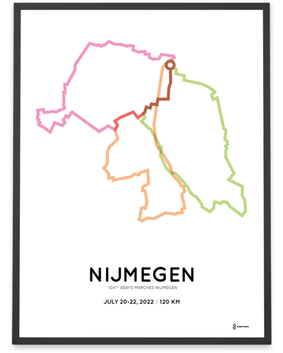 2022 4Daagse 160km Sportymaps route print