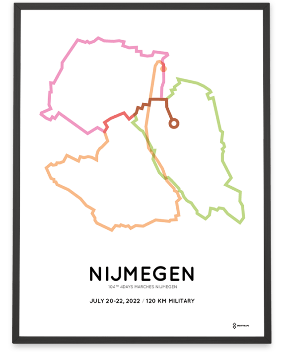 2022 4Daagse 160km military route map print