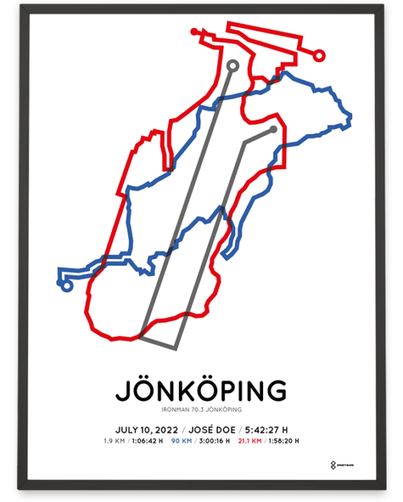 2022 ironman 70.3 jonkoping sportymaps course poster