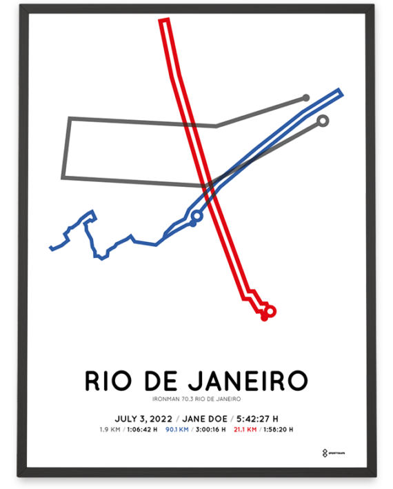 2022 ironman 70.3 rio de janeiro sportymaps course poster