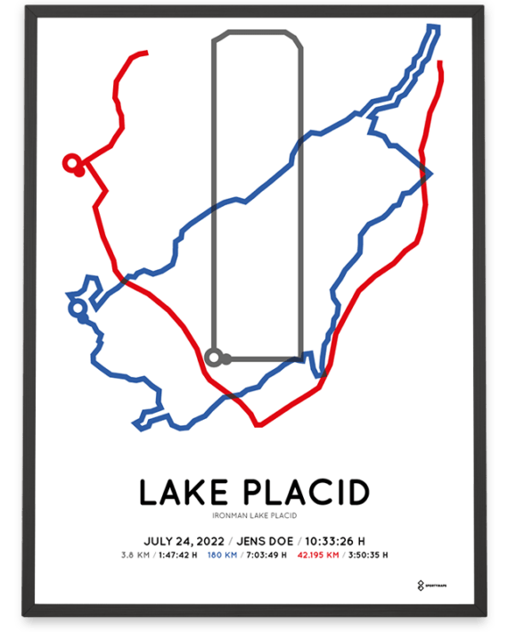 2022 ironman lake placid sportymaps course poster