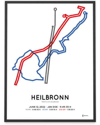 2022 triathlon heilbronn Sportymaps course poster