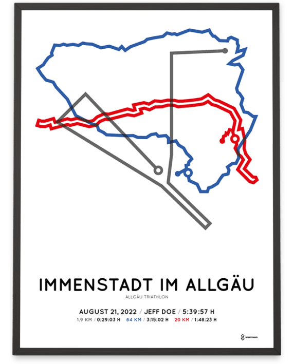 2022 Allgau triathlon Sportymaps strecke poster