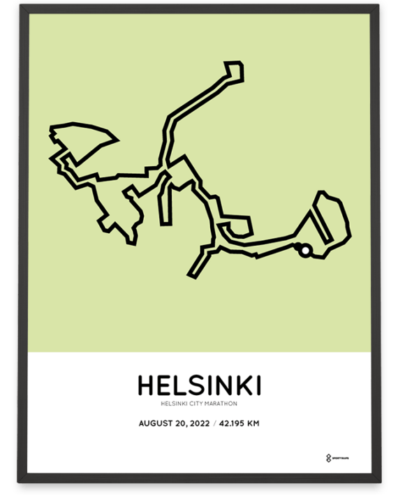 2022 Helsinki marathon Sporymaps course poster
