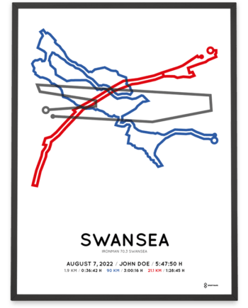 2022 Ironman 70.3 Swansea course poster