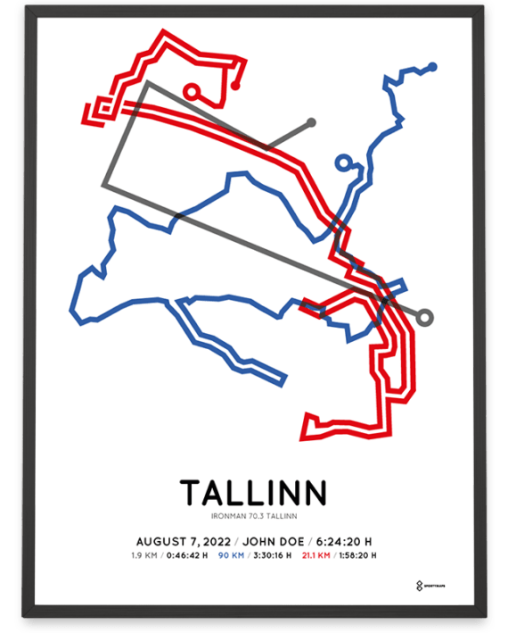 2022 Ironman 70.3 Tallinn SPortymaps course poster
