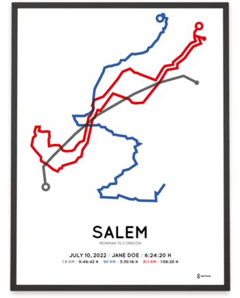 2022 Ironman 70.3 oregon course poster