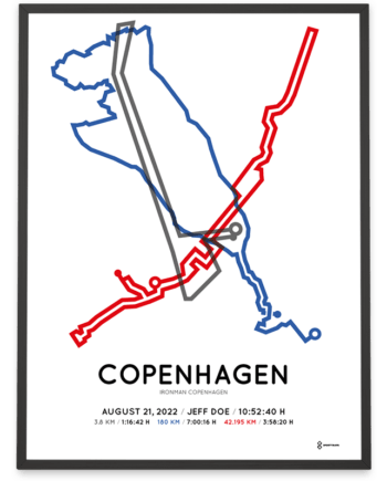 2022 Ironman Copenhagen sportmap print