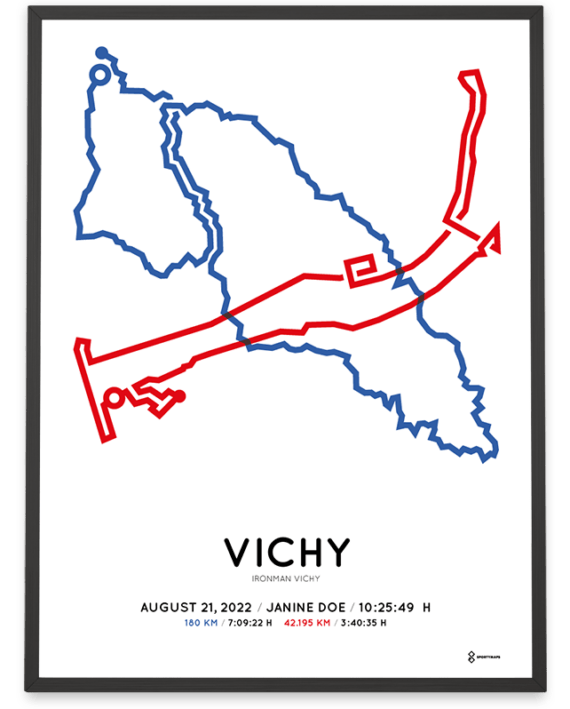 2022 Ironman Vichy Sportymaps parcours poster