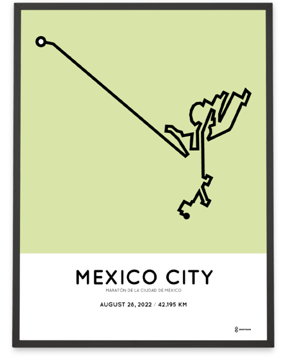 2022 Mexico city marathon sportymaps course poster