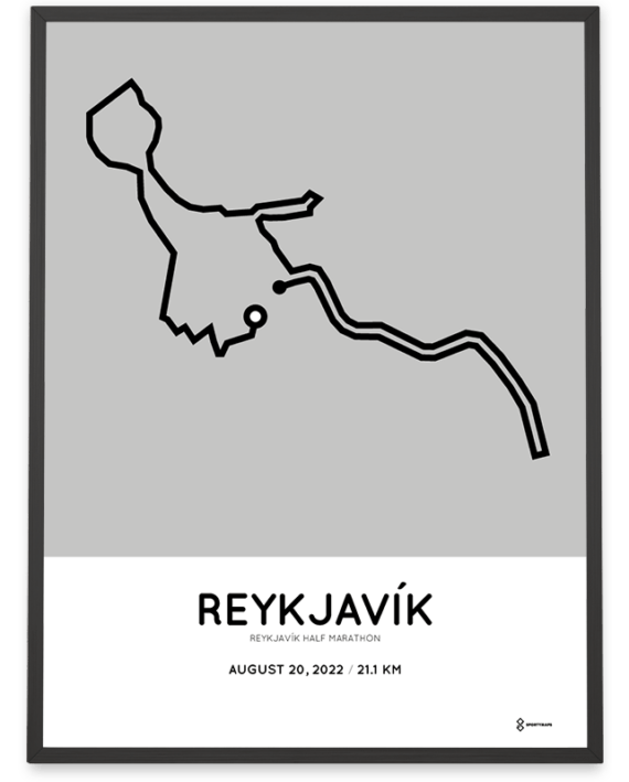 2022 Reykjavik half marathon course poster