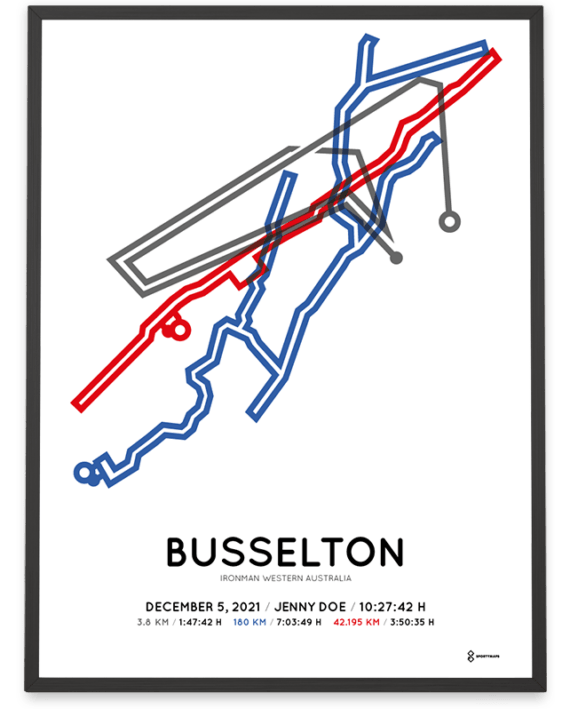 2021 Ironman Busselton sportymaps course poster