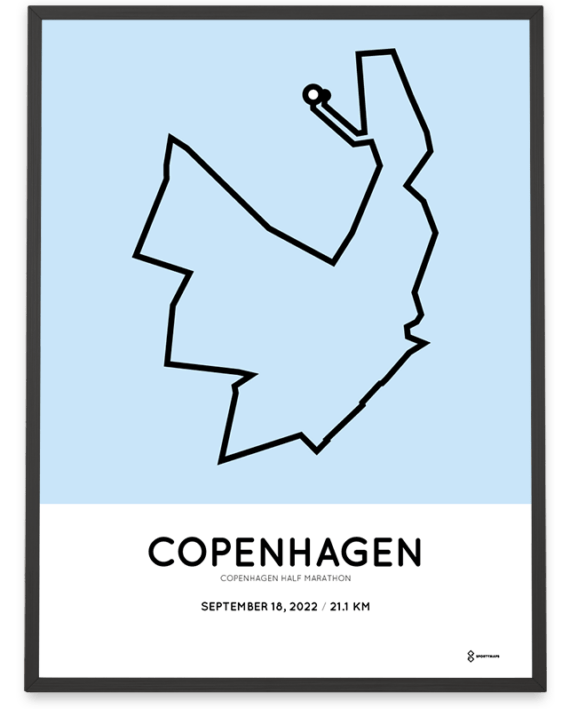 2022 Copenhagen half marathon course poster