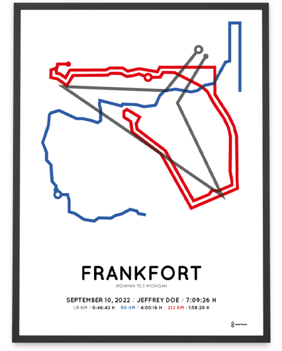 2022 Ironman 70.3 Michigan course poster