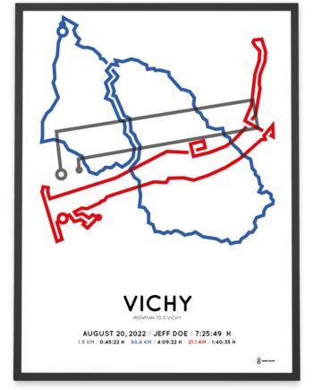 2022 Ironman 70.3 Vichy Sportymaps parcours print