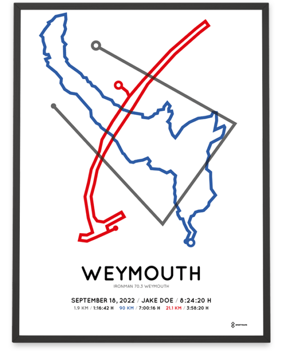 2022 Ironman 70.3 Weymouth course poster
