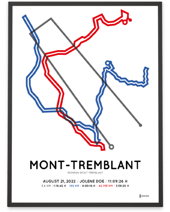 2022 Ironman Mont-Tremblant Sportymaps parcours poster