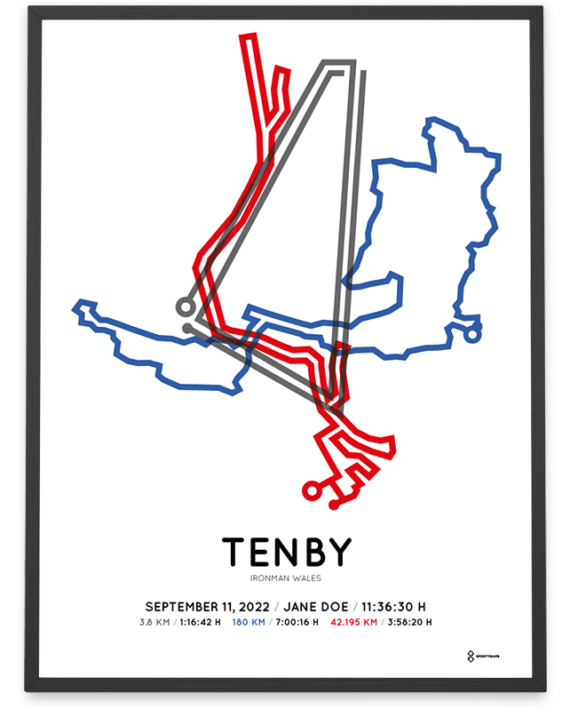 2022 Ironman Wales coursemap poster