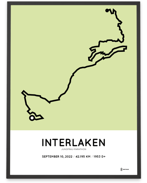 2022 Jungfrau-marathon routemap poster