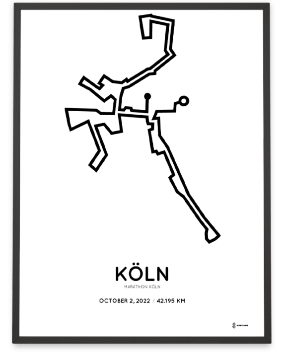 2022 Köln marathon strecke poster Sportymaps