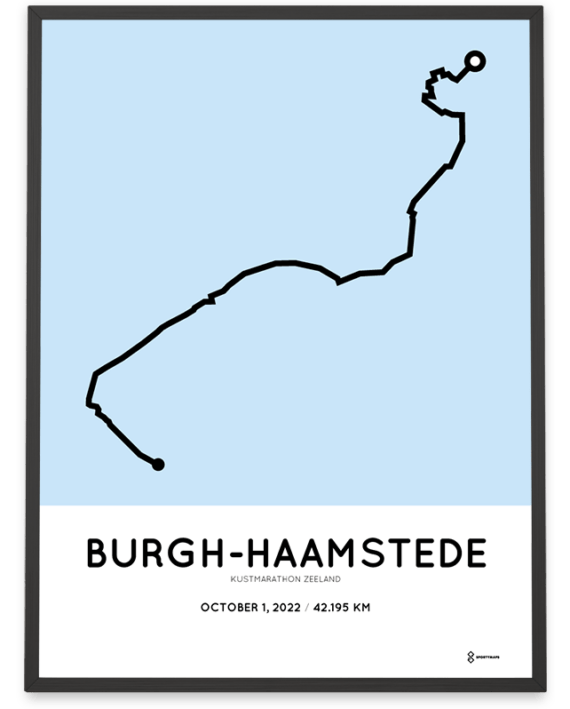 2022 Kustmarathon Zeeland parcours poster