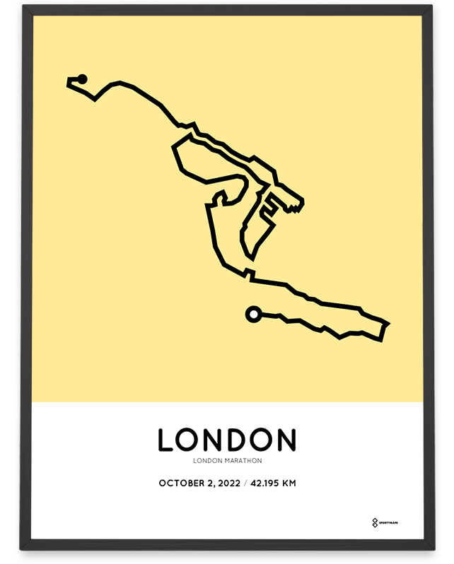 2022 London marathon routemap print