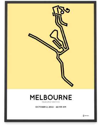 2022 Melbourne marathon Sportymaps course poster