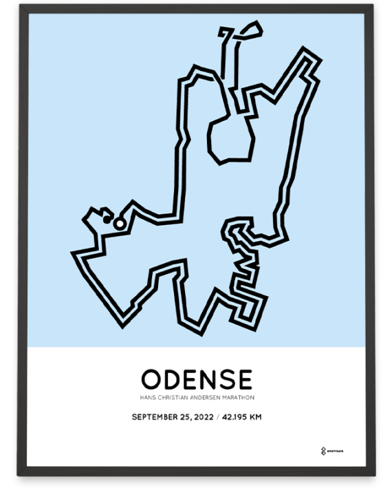 2022 Odense marathon course poster