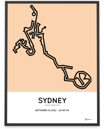 2022 Sydney marathon Sportymaps course poster