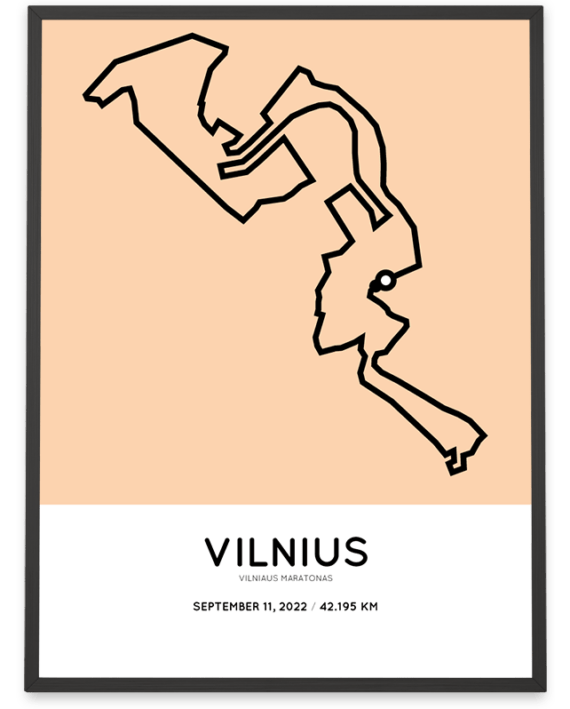 2022 Vilnius marathon course poster