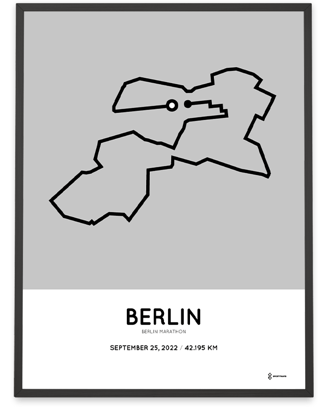 berlin marathon strecke print gray