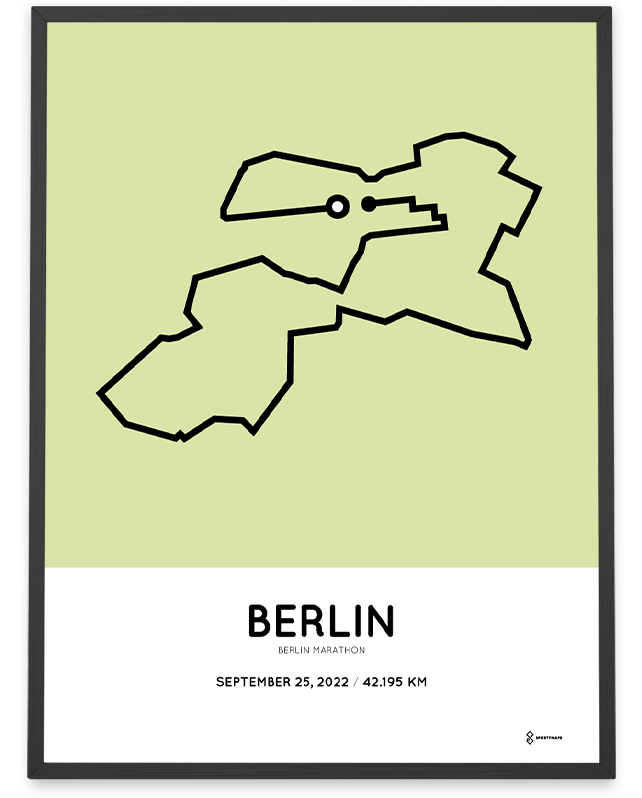 2022 berlin marathon course print green