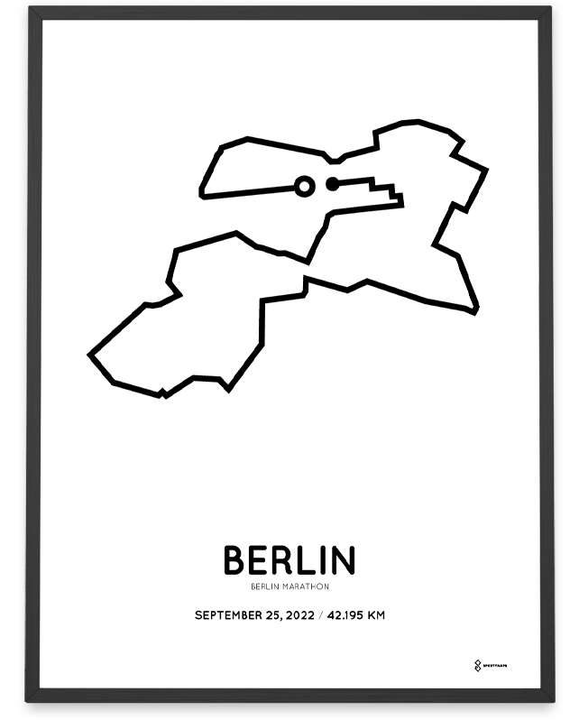 berlin marathon course poster white