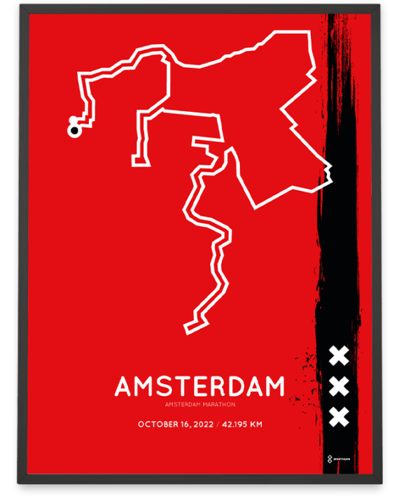 2022 Amsterdam Marathon Special Edition parours poster Sportymaps