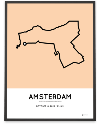 2022 Amsterdam half marathon Sportymaps route poster