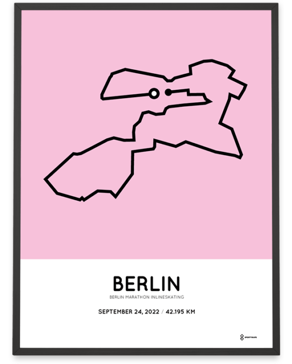 2022 Berlin marathon inlineskating course print sportymaps