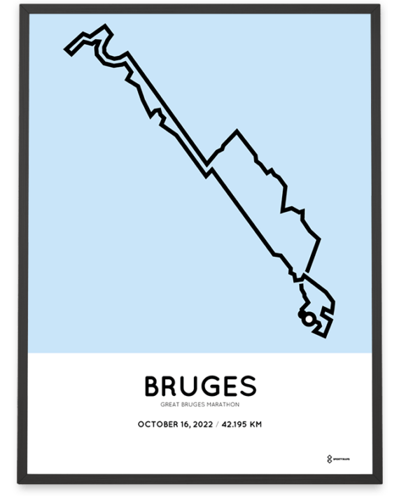 2022 Great Bruges Marathon course poster