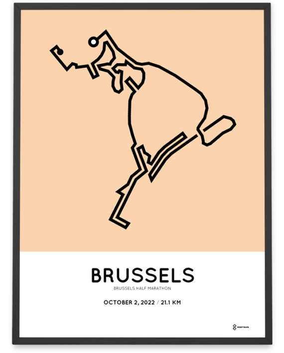 2022 Brussels half marathon parcours poster