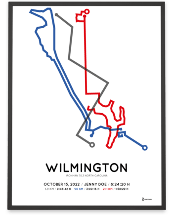 2022 Ironman 70.3 North-carolina course poster