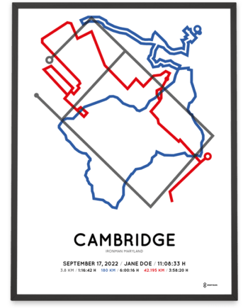 2022 Ironman Maryland Sportymaps course print