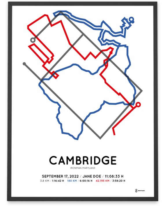 2022 Ironman Maryland Sportymaps course print