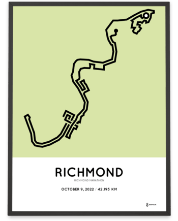 2022 Richmond Runfest Marathon coursemap print