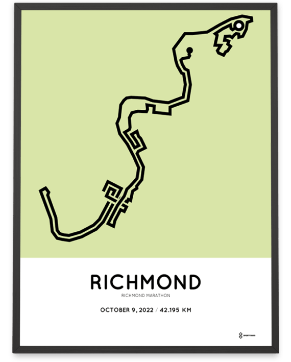 2022 Richmond Runfest Marathon coursemap print