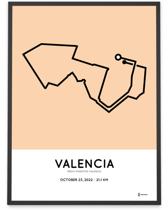 2022 Valencia half marathon sportymaps course poster