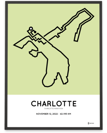 2022 charlotte marathon map print