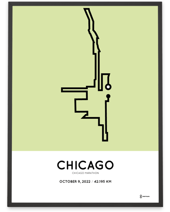 2022 chicago marathon sportymaps course poster